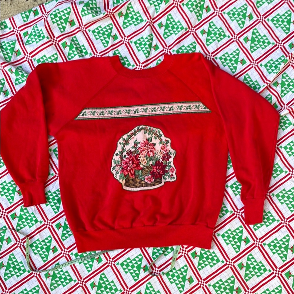 Vintage Chris Red Floral Sweatshirt